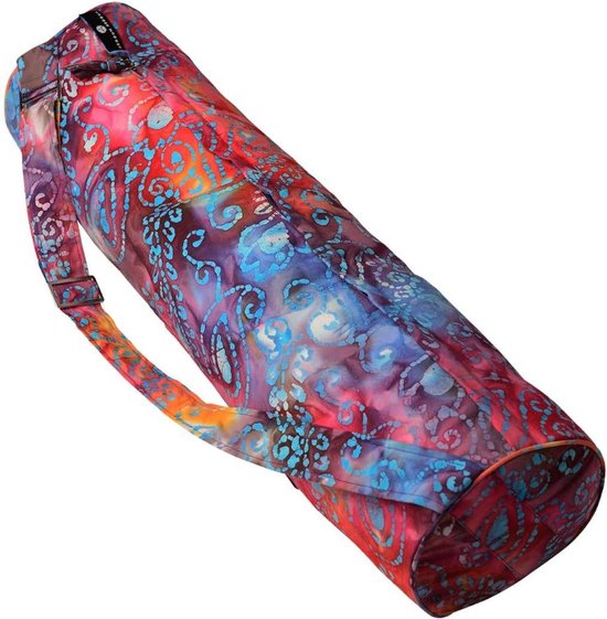 Yogamattas Tas - Mat Opberger - Yoga Beoefenen - Uniek Batik Patroon - One Size - Multi-Paars