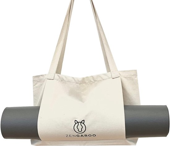 Yogamattas, yogatas voor dames en heren, grote linnen yogatas, tas voor training, sport, fitnessstudio, draagtas, yogadraagtas, yogatas van Merkloos