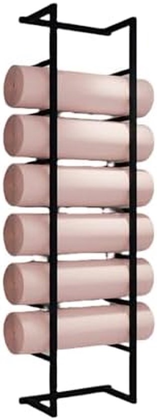Yogamattenrek - Opberger Organizer - Fitness Spullen - Wandmontage - 160 cm Hoog - Zwart
