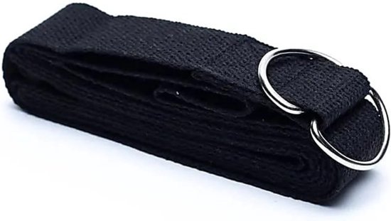 Yogariem Katoen 240 x 3.8 cm - Yoga Riem Zwart - Yogi & Yogini van Odlo