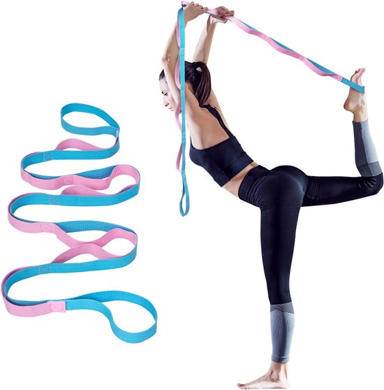 Yogariem voor Stretching - Niet-Elastisch Polyester Katoen - 10 Lussen - Ideaal voor Yoga, Pilates en Dans