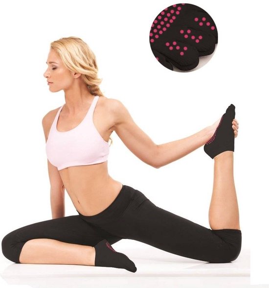 Yogasokken - Antislip ABS - 1 Paar - Zwart - Maat 36-40 van AthletiXX