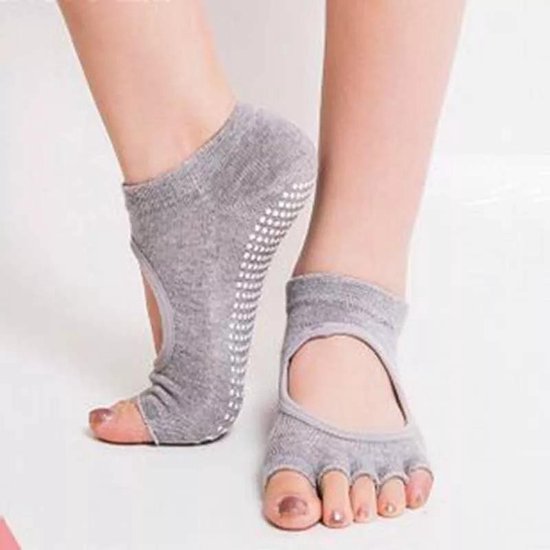 Yogasokken & Pilatessokken - Antislip sokken * 'Ballerina' - grijs - meerdere kleuren verkrijgbaar - Pilateswinkel * Yoga sokken * Pilates sokken van Pilateswinkel