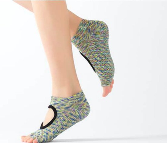 Yogasokken & Pilatessokken - Antislip sokken * 'Ballerina' - groen patroon - meerdere kleuren verkrijgbaar - Pilateswinkel * Yoga sokken * Pilates sokken van Merkloos