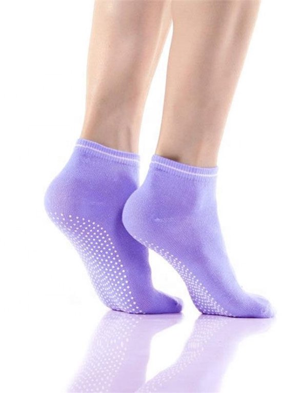 Yogasokken - Sportsokken - Anti slip sokken - Pilates - Teensokken - Gripsokken - Antislip - Fitness socks - Tegen uitglijden - Maat 36-40 - Paars - Jonyx