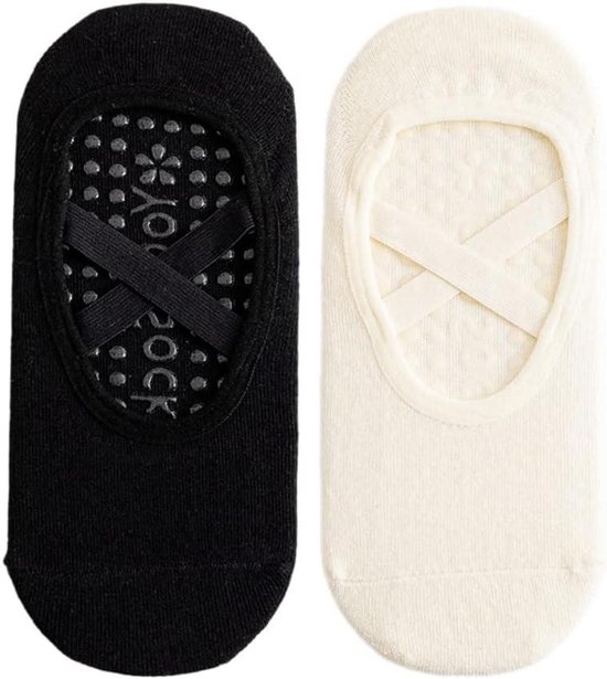 Yogasokken voor dames met antislip zool, kruisriem, geschikt voor yoga, dans en fitness