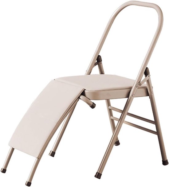 Yogastoel met Rugsteun - Balans Trainingsstoel - Heup en Been Oefeningen - Dubbele Dwarsbalk - 45x81x82.5cm - Kleur 1