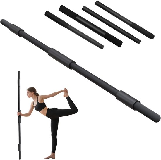Yogastok - Mobiliteitsstick Oefenstok - Flexibiliteit Verbeteren - Met Nekkussen - 133 cm