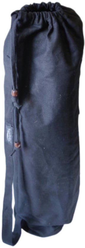 YogaStyles Lange Yogatas voor brede mat - Zwart met houten kralen van Yoga Styles