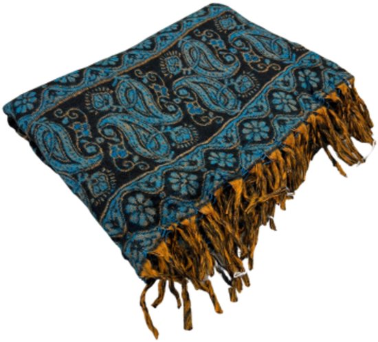 YogaStyles Meditatiedeken - 121- zwart/blauw/oranje van YogaStyles