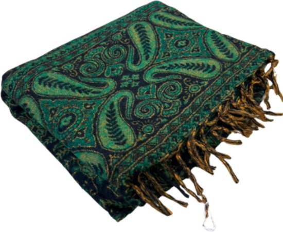 YogaStyles Meditatiedeken - 127 - Groen & Zwart van Merkloos