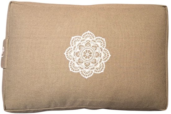 YogaStyles meditatiekussen - mini bolster design Rechthoek - grijs met Mandala van YogaStyles