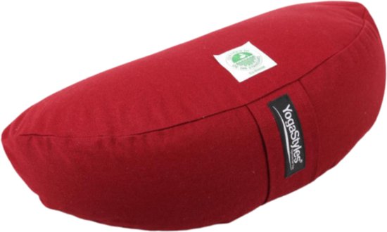 YogaStyles Meditatiekussen Organic Moon Bordeauxrood van YogaStyles