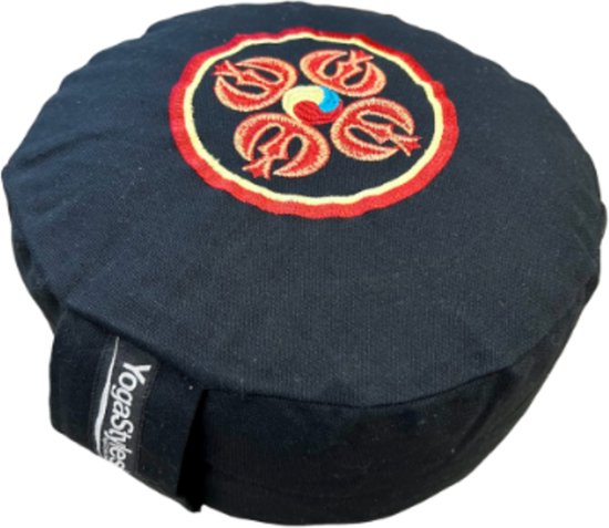 YogaStyles meditatiekussen Symbolic - dubbele vajra - zwart & rood van YogaStyles