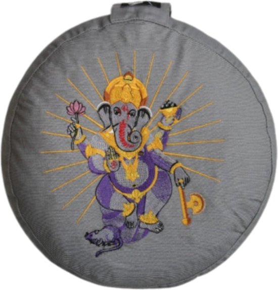 YogaStyles Meditatiekussen Symbolic Ganesha grijs van YogaStyles
