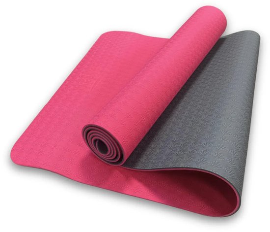 YogaStyles Yogamat TPE Standaard - Ideale Fitnessmat, Sportmat & Meditatiemat - Roze/Grijs - 183x63 cm van YogaStyles