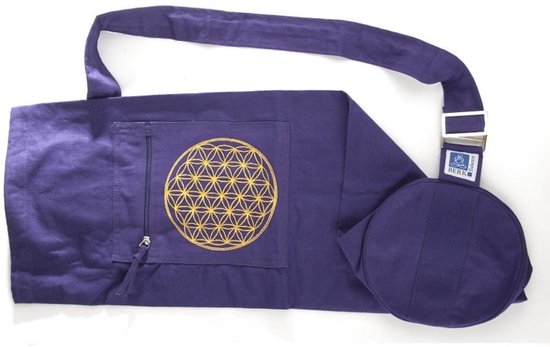 Yogatas lila met levensbloem van Merkloos