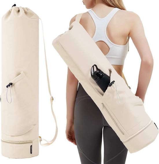 Yogatas met natvak en flessentas, sporttas voor dames, verstelbare schouderriem, gym, yogatas voor pilates, yogamatten en yoga-accessoires van Aik’è.