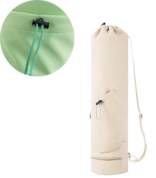 yogatas met -Yoga mat opbergtas van voor yoga pad- yogamat tas- Yoga carrier rugzak met verstelbare riem - Opslag voor yoga mat-78x19cm-Beige van Merkloos