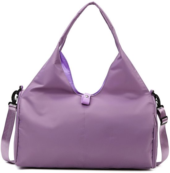 Yogatas - Yogamat tas - Tas voor yogamat - Yogabag - Sporttas met rits - sport en fitnesstas - Dames - Handbagagetas - slijtvaste reistas met grote capaciteit en apart schoenenvak - Voor Pilates Gym Workout Strandreizen - Paars van Mwendo