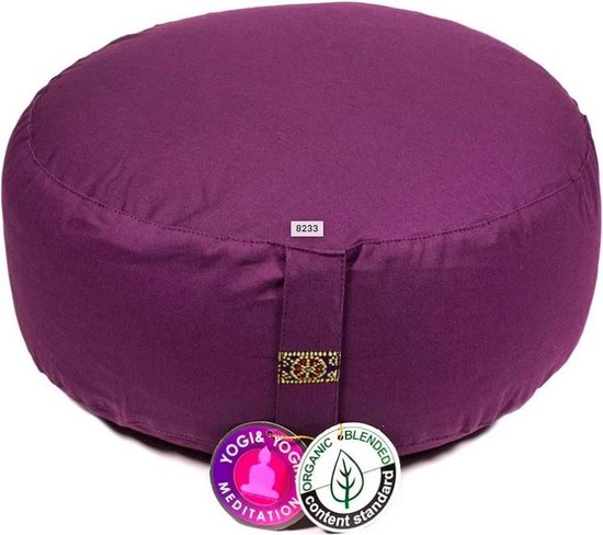 Yogi & Yogini - Meditatiekussen - Biologisch Katoen - Boekweit - Lila van Yogi & Yogini
