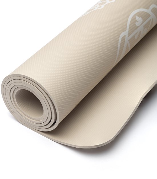 Yogi & Yogini Premium TPE yogamat chakra beige – 61 cm x183 cm x 0.5 cm van Merkloos