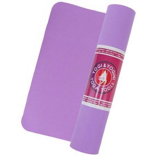 Yogi & Yogini TPE yogamat lila/violet - 63x183x0.3 cm - 830 g - L van Yogi & Yogini