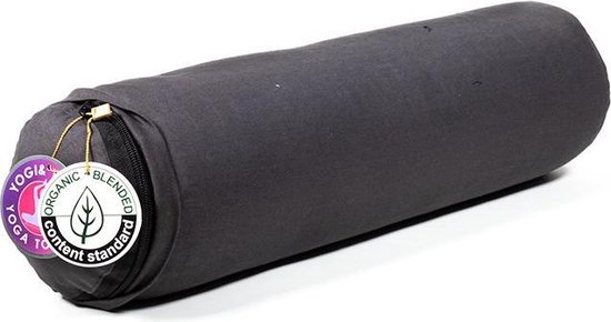 Yogi & Yogini - Yoga Mini Bolster - Biologisch - Biokatoen - Antraciet (12 x 40cm) van Yogi & Yogini