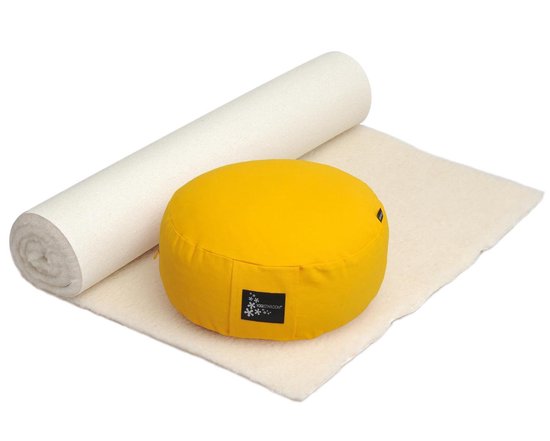 Yogistar Yoga-Set Comfort Edition - Meditation natur 75 x 200 cm black van Merkloos