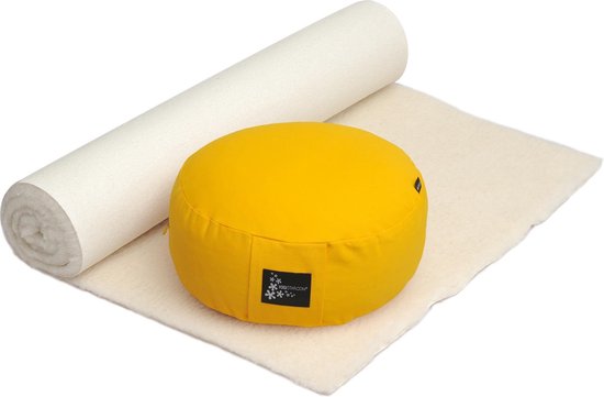 Yogistar Yoga-Set Comfort Edition - Meditation natur 75 x 200 cm darkblue van Merkloos