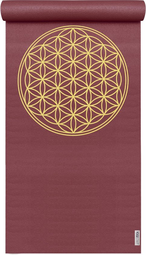 Yogistar Yogamat basic Flower of Life bordeaux van YOGISTAR