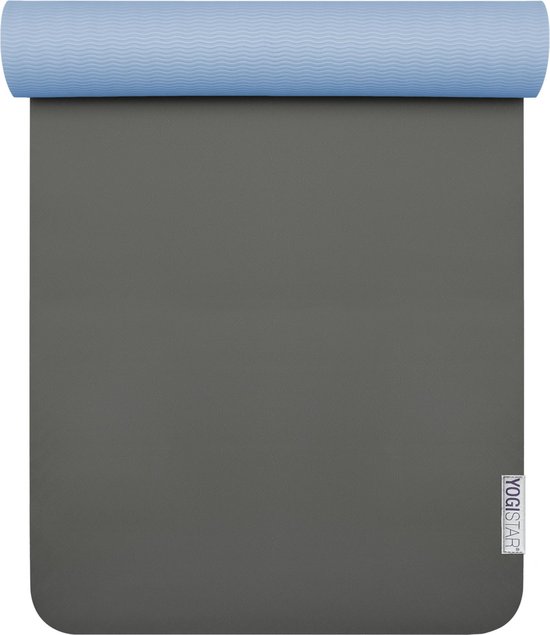 Yogistar Yogamat pro - Antraciet/Lichtblauw van Merkloos