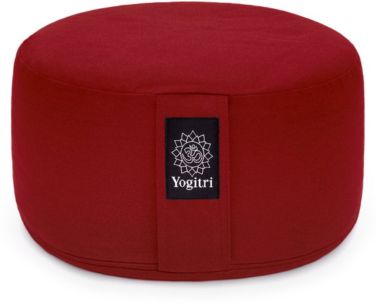 Yogitri Meditatiekussen ECO Raja rond - Robijnrood van Yogitri