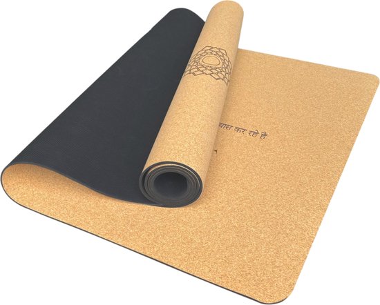 YoZenga Limited Chakra Yoga Mat | Premium Natuurlijk Kurk | Antislip & Schokabsorptie | Inclusief Draagriem | Duurzaam & Eco-vriendelijk van Merkloos