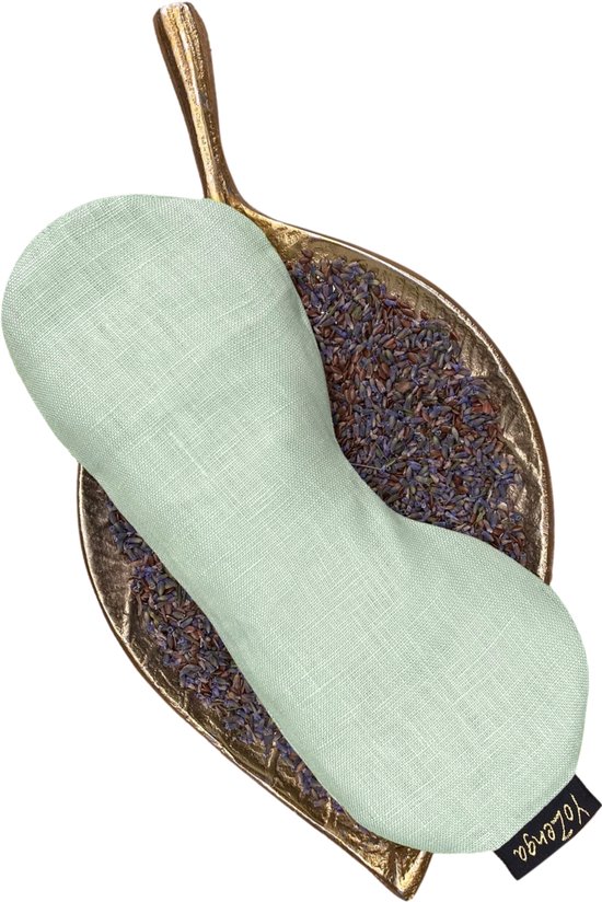 YoZenga oogkussen lijnzaad & biologische lavendel | Kleur: Matcha green | Ideaal bij hoofdpijn & stress klachten | Meditatie | Ontspanning | Yoga van YoZenga