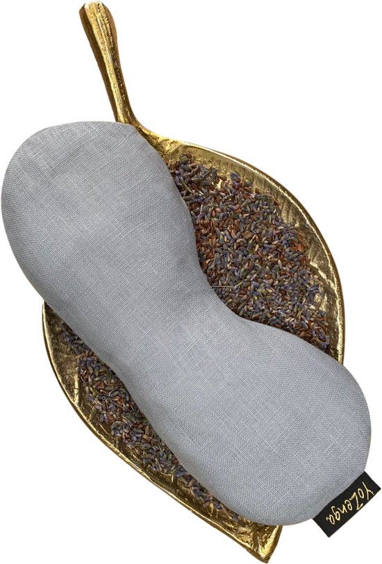 YoZenga oogkussen lijnzaad & biologische lavendel | Kleur: Stone grey | Ideaal bij hoofdpijn & stress klachten | Meditatie | Ontspanning | Yoga van YoZenga