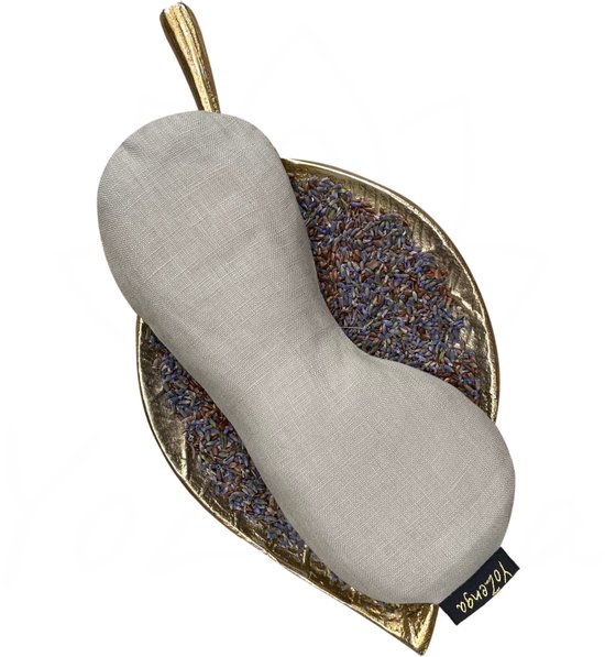 YoZenga oogkussen lijnzaad & biologische lavendel | Kleur: Urban taupe | Ideaal bij hoofdpijn & stress klachten | Meditatie | Ontspanning | Yoga van YoZenga