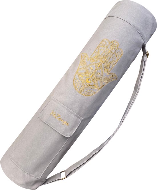 YoZenga yogatas | Hamsa Bright Beige met rits | Sporttas | Yoga koker tas van YoZenga