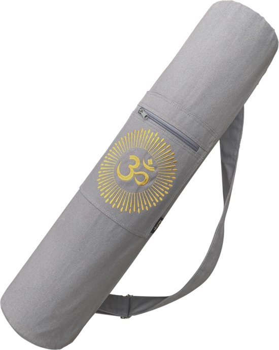 YoZenga yogatas | Ohm Sandy Grey met trekkoord | Sporttas | Yoga koker tas van YoZenga