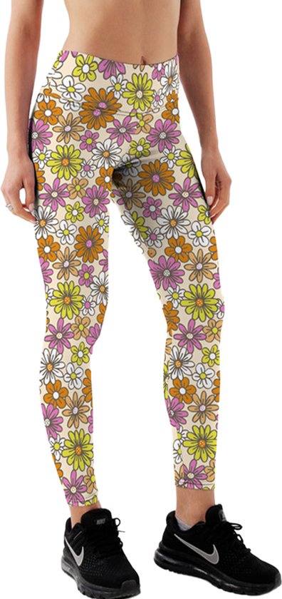 Yucka festival legging met bloemetjesprint - Leggings met print - Dames - Meisjes - Maat S-M van Yucka