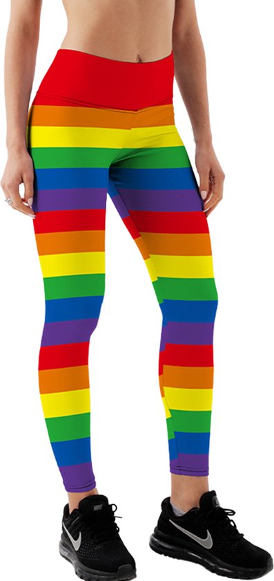 Yucka festival legging met regenboog print - Leggings met print - Dames - Meisjes - Maat S-M van Yucka