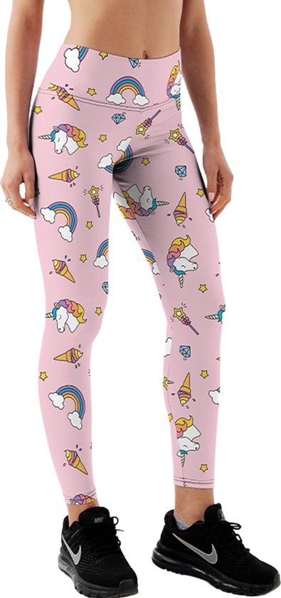 Yucka festival legging met unicorn print - Leggings met print - Dames - Meisjes - Maat S-M van Yucka