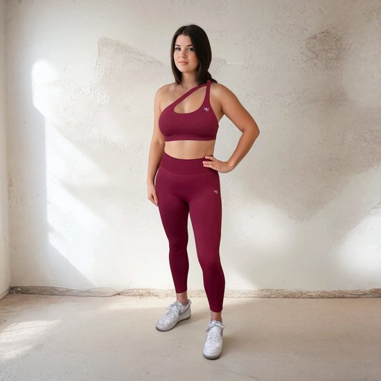 YV SPORT Sportlegging dames Verona - Seamless - Premium kwaliteit - Squat-proof - Lichte scrunch bij de billen - Perfect fit - Stevige tailleband - Optimale bewegingsvrijheid - Ademend en comfortabel - Sportkleding dames - Rood - S