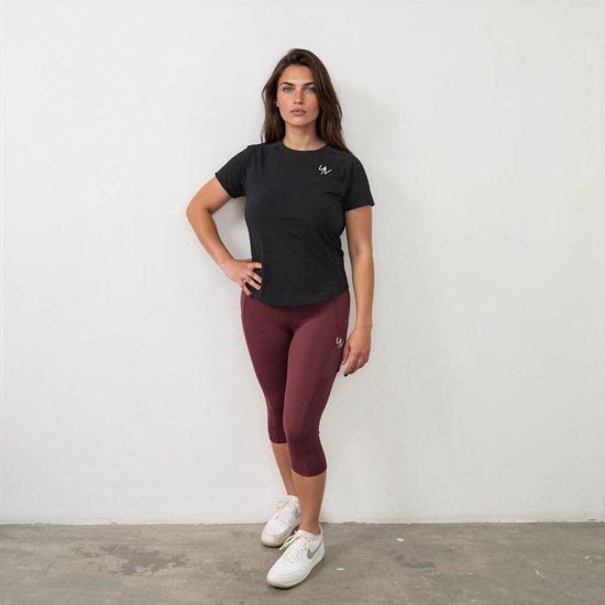 YV SPORT Sportlegging Toronto - Driekwart sportlegging - Handige zakken - Premium kwaliteit - Squat-proof - Stevige, hoge tailleband - Perfect fit - Sport legging dames - Rood - Maat S