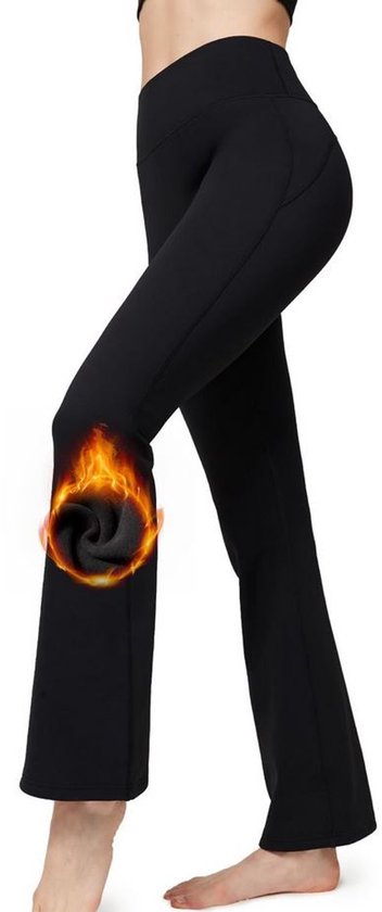 Yvette Thermische Flared Legging – Zwart – Hoge Taille – XL van Merkloos