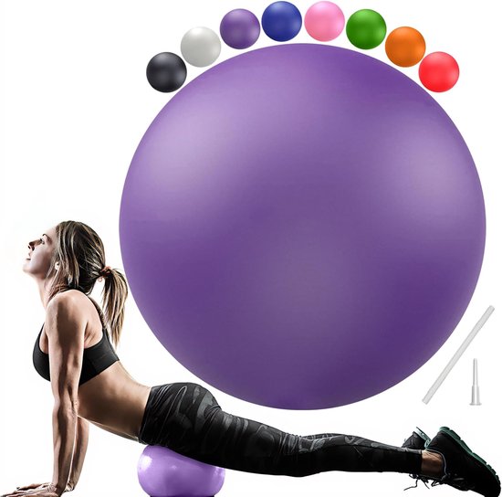 Zachte Pilatesbal - 25 cm - Kleine oefenbal - 1 stuks - Met knieklemfunctie - Geschikt voor fysiotherapie, yoga, coretraining en buikspiertraining - Mini rubberen oefenbal van Merkloos