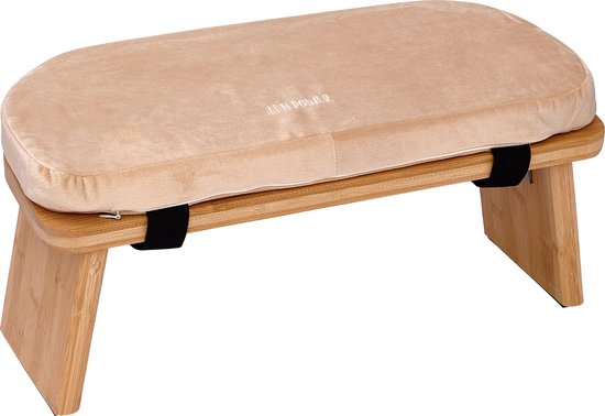 Zen Power Yoga-Bank, Opvouwbare Houten Yoga-Bankje, Ergonomisch Meditatiekrukje, Gebedskrukje voor Spirituele Momenten in het Dagelijks Leven, Gevoerd en Comfortabel, Yoga-Accessoire van Zen Power
