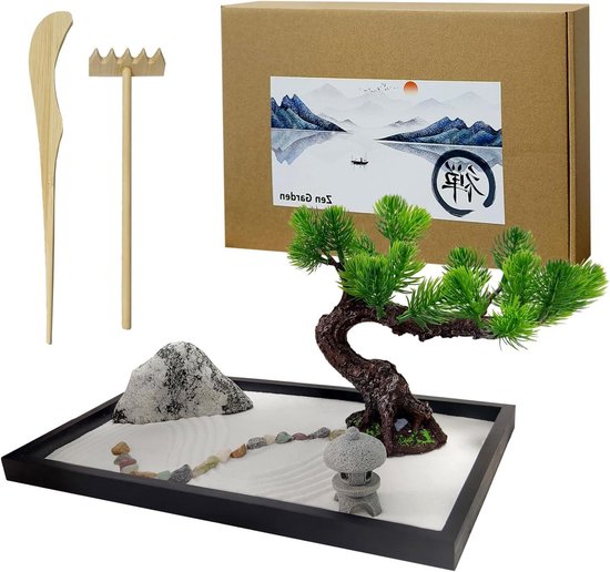 Zen Zand Meditatie Ornament - Zen Tuin Japanse Zandtuin - Mindfulness Bevorderen - Ambachtelijk Kampioenschap - 30 x 20 cm