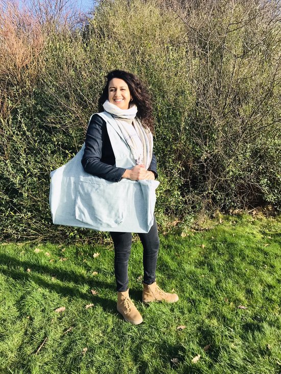 ZENSEOUS Duurzaam Yoga Sport Shopper Strand Cabine Reis Tas Licht Groen of Licht Blauw van ZENSEOUS