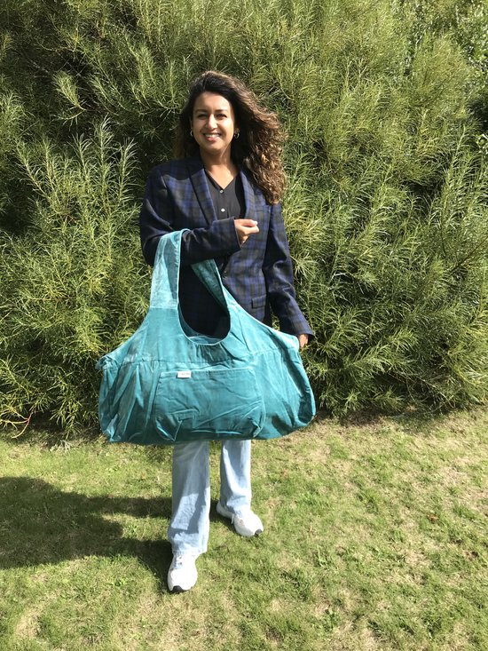 ZENSEOUS Luxe Velours Satijn Yoga Pilates Strand Reis Cabine Shopper Beige Ecru Blauw Mosterd van ZENSEOUS